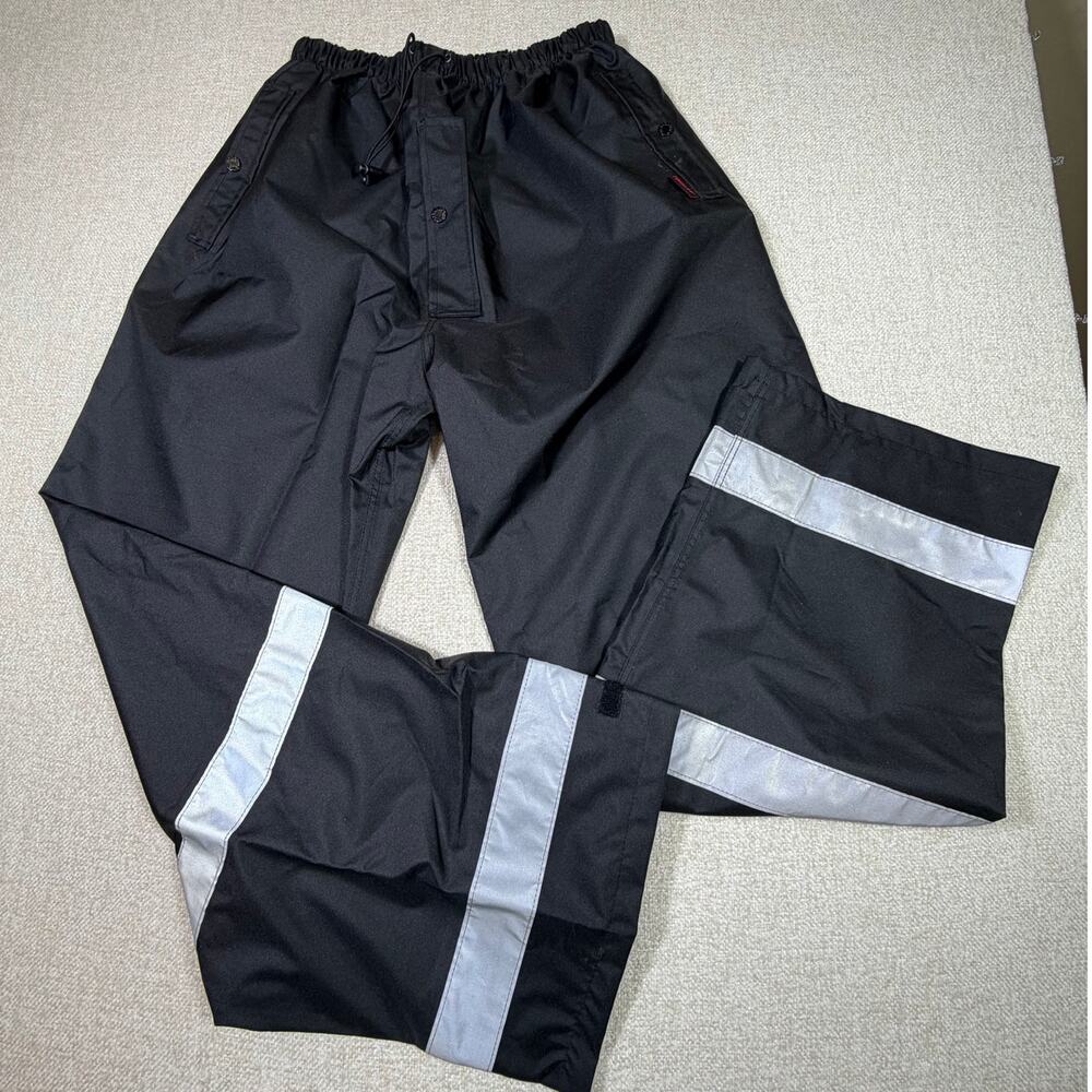 Tingley Men 2XL Black Icon High Visibility Waterproof Rain Pants Safety Workwear